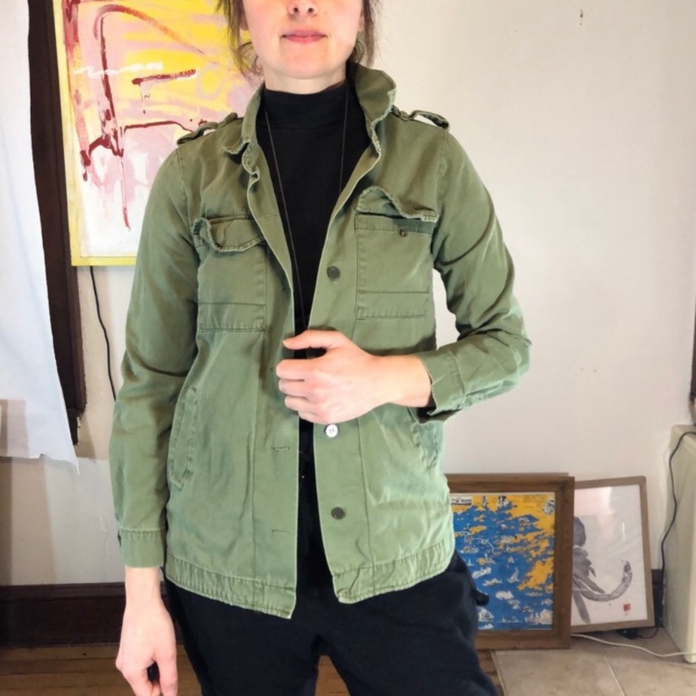 Elodie Green Cotton Army Jacket